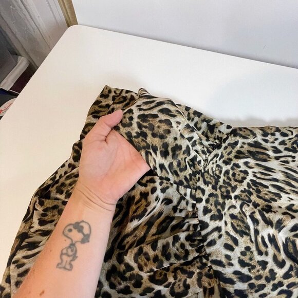 L'AGENCE Womens Sleeveless Leopard Print Sheath Dress Brown Sz 0 V-Neck Formal - Picture 9 of 9